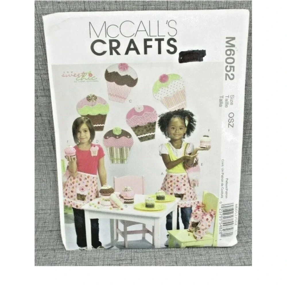 McCall's M6052 Cupcake Apron Wall Decor Purse Gift Box Sewing Pattern Uncut OSZ